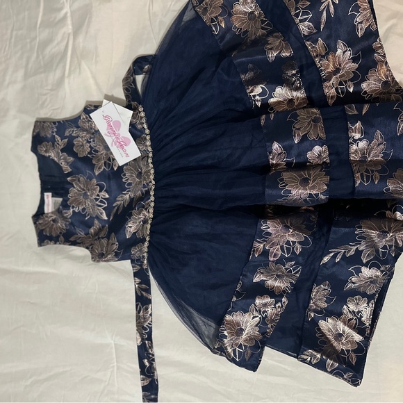 Bonnie Jean Navy and Gold Dress - Picture 6 of 6